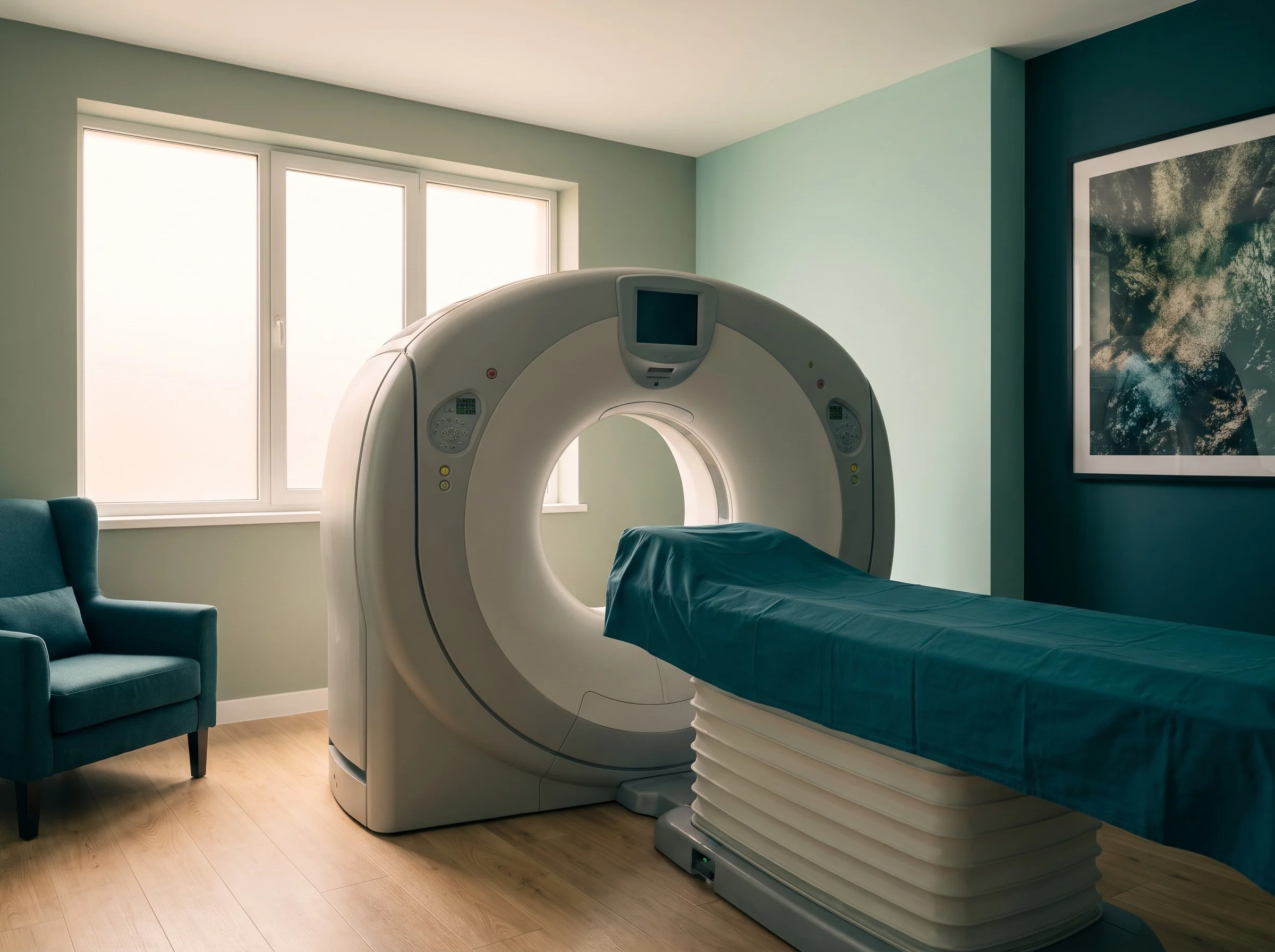 CT scanner in a calm imaging room